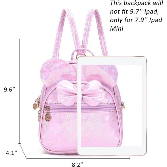 Bowknot Polka Dot Mini Backpack And Convertible Shoulder Bag Purse for Women - Picture 2 of 7